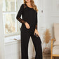 Lace Detail Long Sleeve Top and Pants Lounge Set