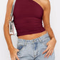 Mandy Ruched One Shoulder Tank