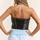 J.NNA Sequin Strapless Bustier Top