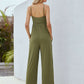 Adjustable Spaghetti Strap Jumpsuit with Pockets