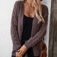 Cable-Knit Open Front Long Sleeve Cardigan