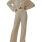 Collared Neck Long Sleeve Top and Pants Lounge Set