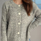 Heathered Button Down Long Sleeve Cardigan