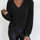 Surplice Dropped Shoulder Long Sleeve T-Shirt