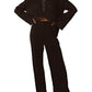 Collared Neck Long Sleeve Top and Pants Lounge Set