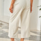 Drawstring Paperbag Waist Wide Leg Pants