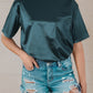 Double Take Round Neck Dropped Shoulder Top