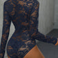 Perfee Lace Long Sleeve Bodysuit