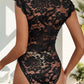 Perfee V-Neck Lace Bodysuit