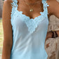 Full Size Lace Detail V-Neck Tank