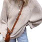 Textured Striped Round Neck Long Sleeve Top