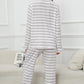 Striped V-Neck Long Sleeve Top and Pants Lounge Set