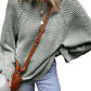 Textured Striped Round Neck Long Sleeve Top