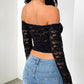 Devine Lace Off-Shoulder Long Sleeve Top