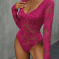 Perfee Lace Long Sleeve Bodysuit