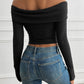 Devine Off-Shoulder Long Sleeve T-Shirt