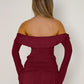 Devine Twisted Ruffled Off-Shoulder Long Sleeve T-Shirt