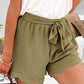 Tied Layered Scalloped Hem Shorts