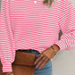 Striped Round Neck Long Sleeve Top