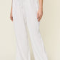 Double Take Full Size Texture Drawstring Wide Leg Pants