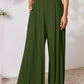 Double Take Full Size Smocked Wide Waistband Wide Leg Pants