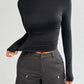 Devine Backless Round Neck Long Sleeve T-Shirt