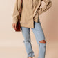 Frill Button Up Long Sleeve Shacket