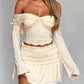 Devine Twisted Ruffled Off-Shoulder Long Sleeve T-Shirt