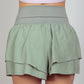 VERY J V-Shaped High Waist Layered Active Shorts