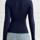 Devine Ruched V-Neck Long Sleeve T-Shirt