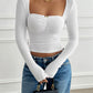 Devine Cutout Square Neck Long Sleeve T-Shirt