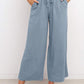 Drawstring Paperbag Waist Wide Leg Pants