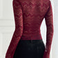 Devine Plunge Long Sleeve Lace Top