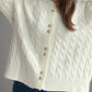 Cable-Knit Round Neck Long Sleeve Cardigan