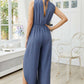 Asymmetrical Hem Tie Back Jumpsuit