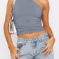 Mandy Ruched One Shoulder Tank