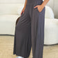 Double Take Full Size Smocked Wide Waistband Wide Leg Pants