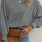 Striped Round Neck Long Sleeve Top