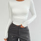 Devine Backless Round Neck Long Sleeve T-Shirt