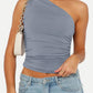 Mandy Ruched One Shoulder Tank