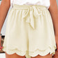 Tied Layered Scalloped Hem Shorts