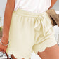 Tied Layered Scalloped Hem Shorts