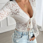 Devine Tied Plunge Lace Top