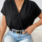 Perfee Surplice Short Sleeve Ruched Bodysuit