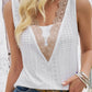 Devine Lace Detail Eyelet Sleeveless Top