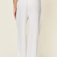 Double Take Full Size Texture Drawstring Wide Leg Pants