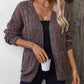 Cable-Knit Open Front Long Sleeve Cardigan