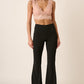 Mittoshop Crepe Knit Elastic Waist Flare Leg Pants