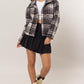 HYFVE Plaid Collared Neck Boucle Jacket with Pockets