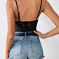 Perfee Lace Spaghetti Strap Bodysuit